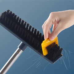 Floor Scrub Brush With Adjustable Long Handle 2 In 1 Scrape And Brush Stiff Bristle Bathroom Kitchen Floor Cleaning Brush