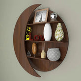 Moon Shape Designer Wooden Wall Shelf
