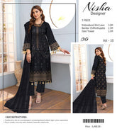 Nisha Designer Lawn | Unstitched Collection 3 Pieces Party Wear| Summer 24
