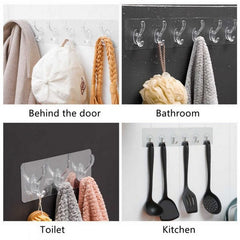 Transparent 6‑Hooks Hanger | Self Adhesive