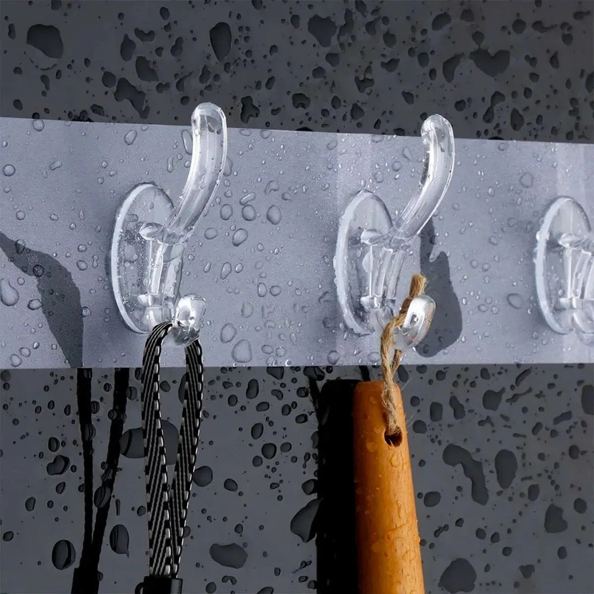 Transparent 6‑Hooks Hanger | Self Adhesive