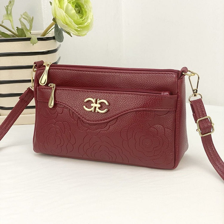 Qianzi Fox Guangzhou Pu Women's Satchel Women's Small Bag Mother's Bag Single Shoulder Large Capacity Red Prellis Bag Fashionable Ins