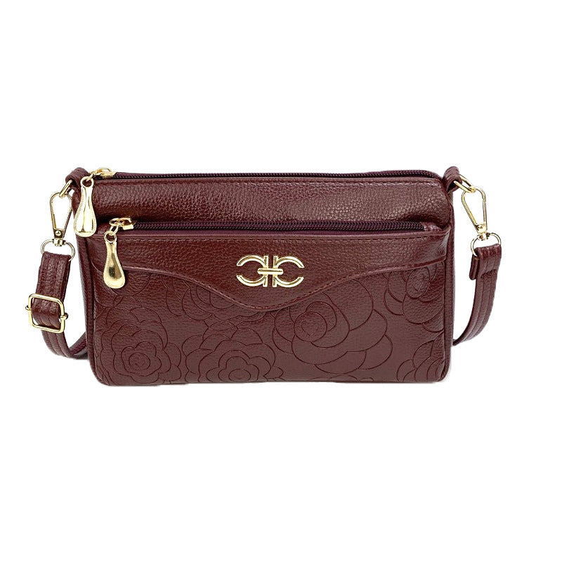 Qianzi Fox Guangzhou Pu Women's Satchel Women's Small Bag Mother's Bag Single Shoulder Large Capacity Red Prellis Bag Fashionable Ins