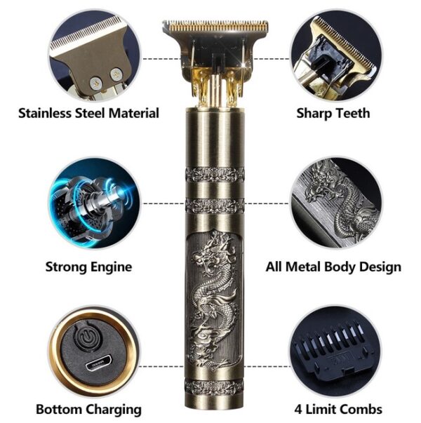 T9 Professional Beard Trimmer Haircut Shaving Machine For Men (metal Body)